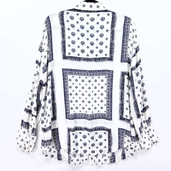 Free People Voile Little Secrets Shirt Womens Medium Button Front Long Sleeve - Picture 2 of 11